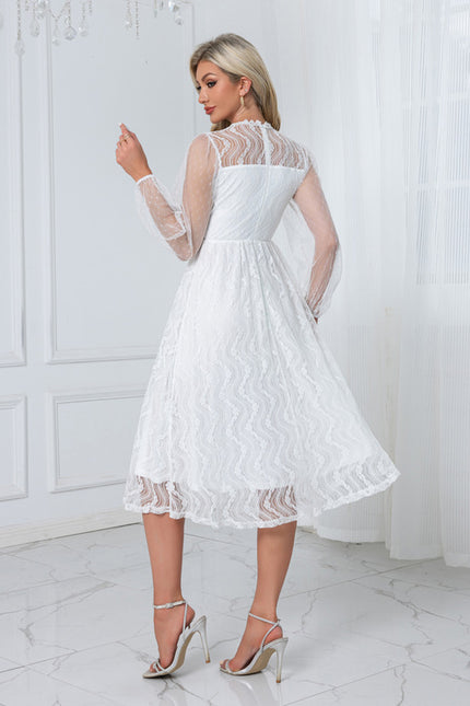 Robe Midi Dentelle Blanche - gallery 2