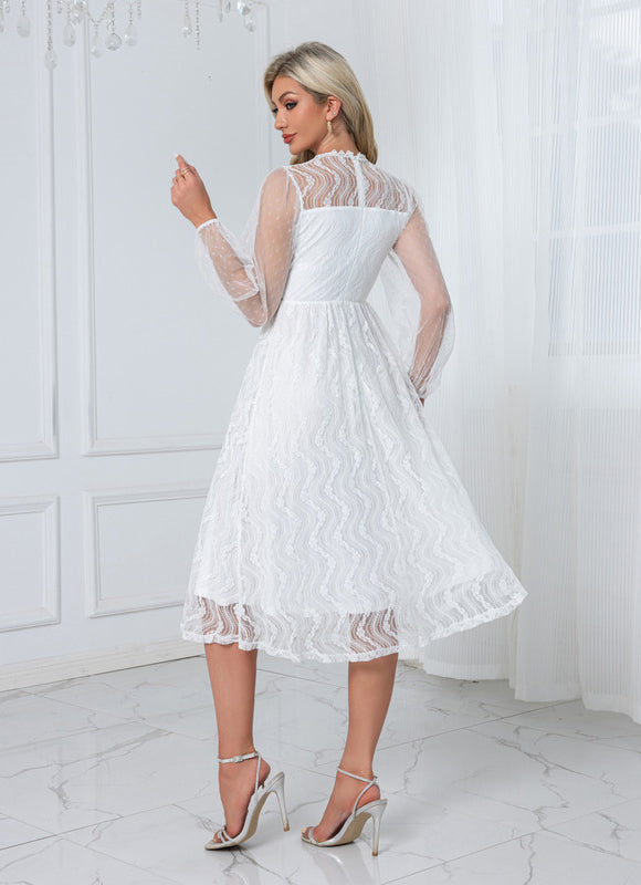 Robe Midi Dentelle Blanche - gallery 2