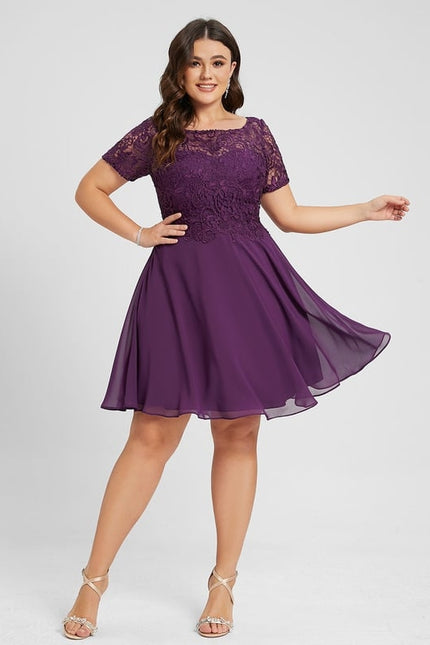 Robe Midi Dentelle Aubergine - gallery 8