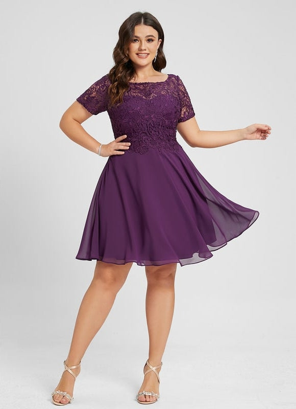 Robe Midi Dentelle Aubergine - gallery 8