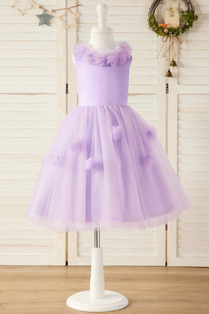 Robe Midi Lilas Tulle Fleurs - gallery 8