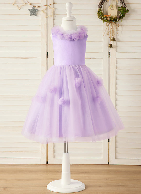 Robe Midi Lilas Tulle Fleurs - gallery 8