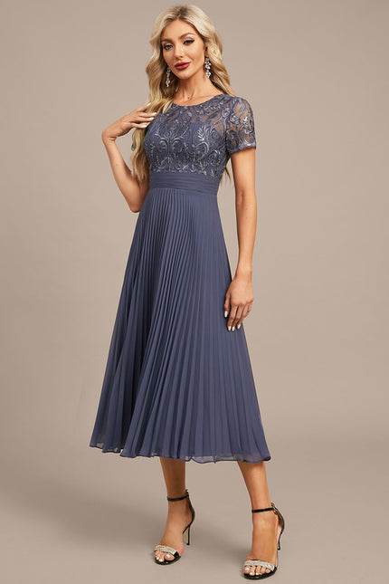 Robe Midi Plissée Nuit - gallery 4