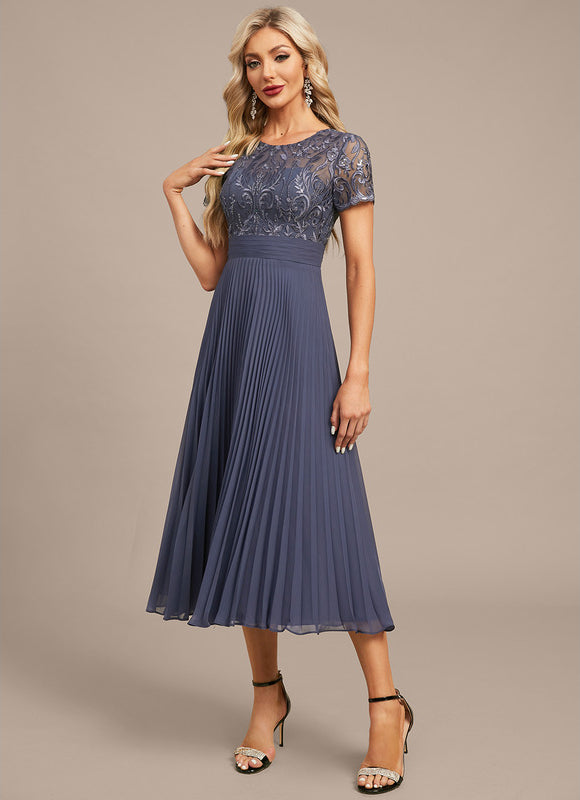 Robe Midi Plissée Nuit - gallery 4