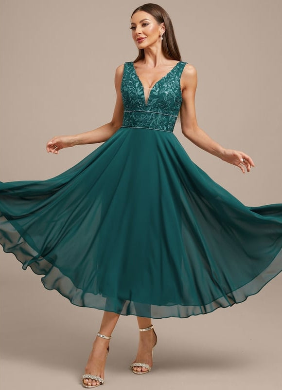 Robe Midi Émeraude Brodée - gallery 3