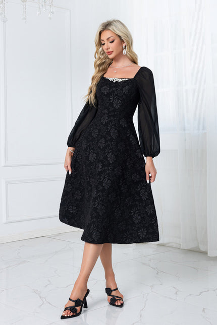 Robe Midi Col Carré - gallery 5