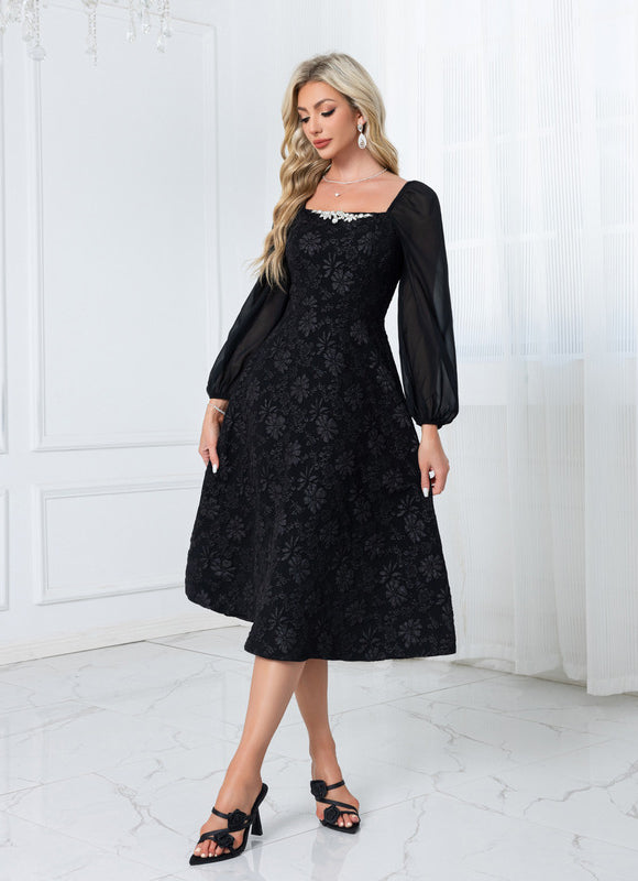 Robe Midi Col Carré - gallery 5