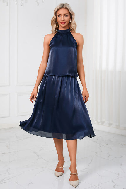 Robe Midi Satinée Halter - gallery 4