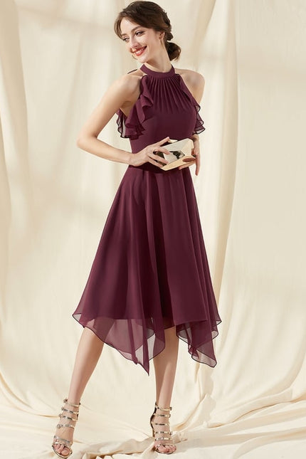 Robe Midi Flottante Bordeaux - gallery 5