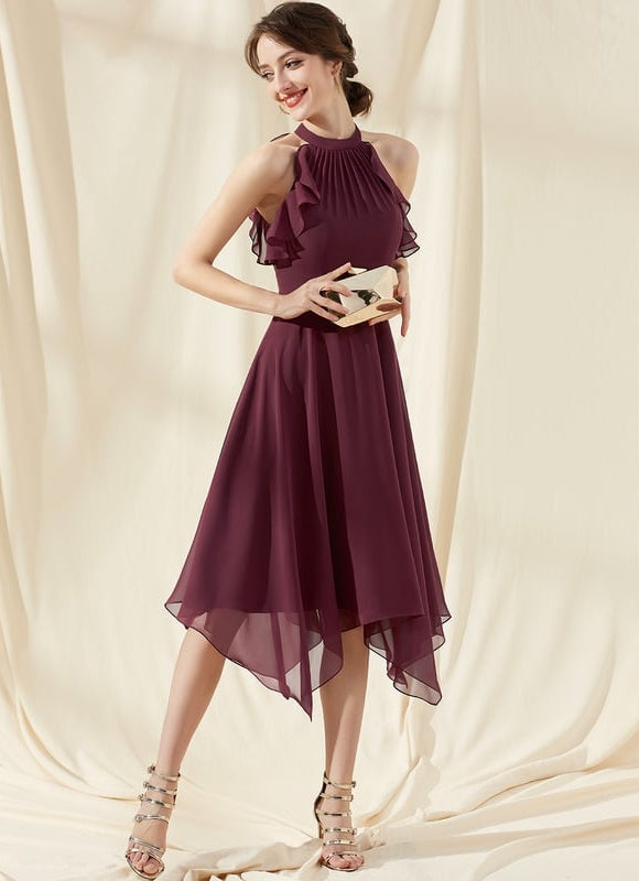 Robe Midi Flottante Bordeaux - gallery 5