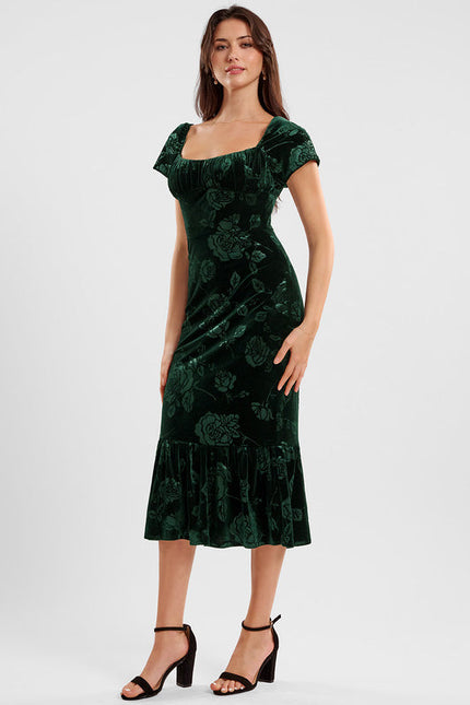 Robe Midi Velours Floral - gallery 2