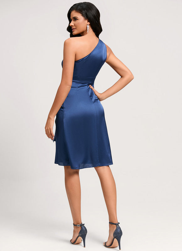 Robe Midi Satinée Unilatérale - gallery 5