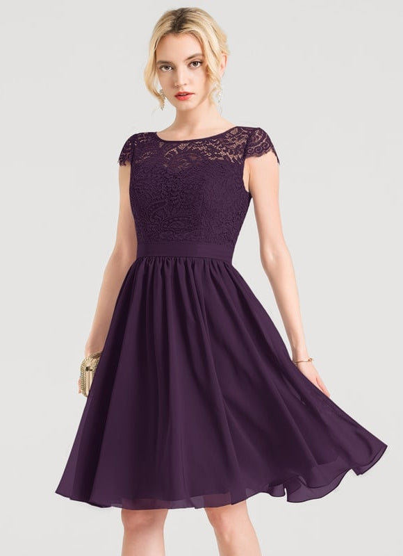 Robe Midi Dentelle Aubergine - gallery 7