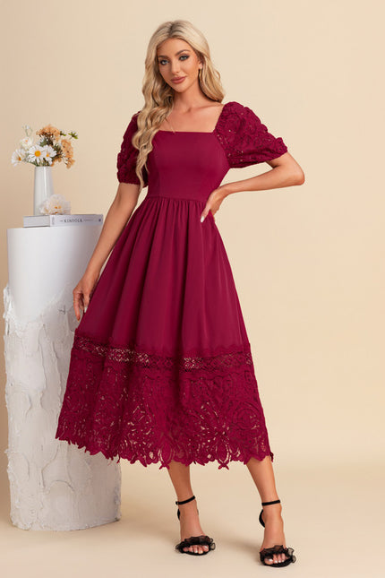 Robe Midi Bordeaux Évasée