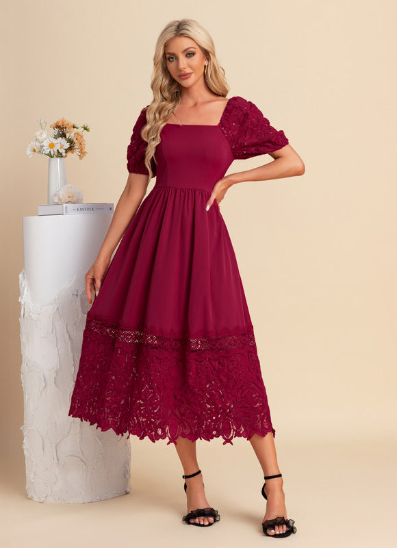Robe Midi Bordeaux Évasée