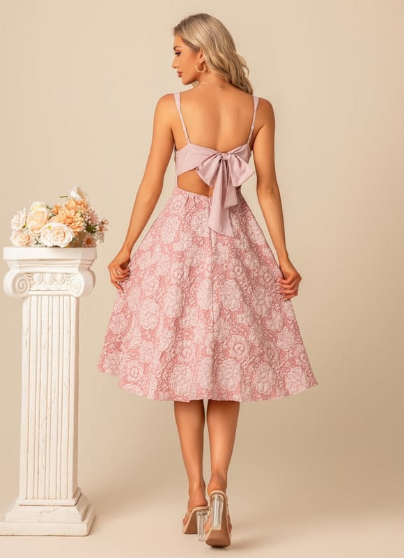 Robe Midi Rose Fleuri - gallery 9