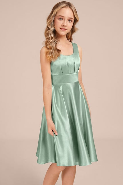 Robe Midi Satinée Verte - gallery 2
