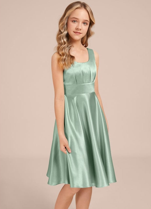 Robe Midi Satinée Verte - gallery 2