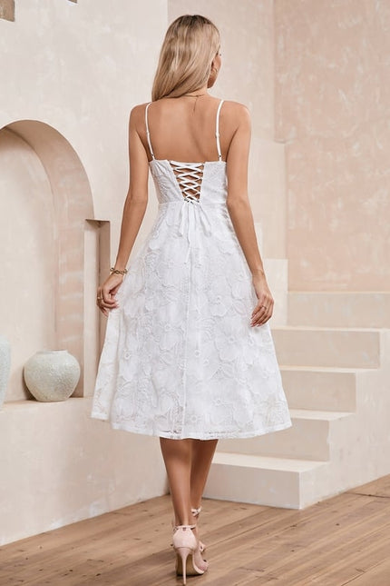 Midi Robe Blanche Femme - gallery 5