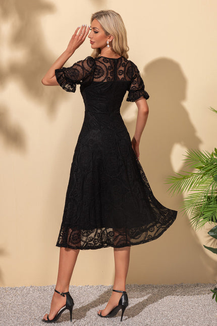 Robe Midi Noire Élégante - gallery 1