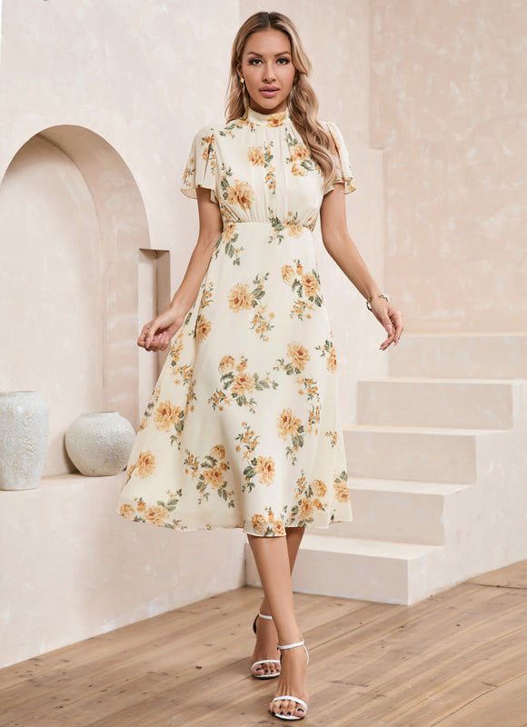 Robe Midi Florale Crème - gallery 6