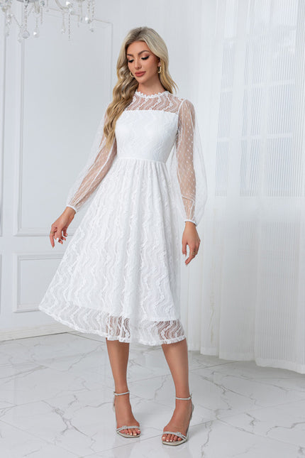 Robe Midi Dentelle Blanche - gallery 5