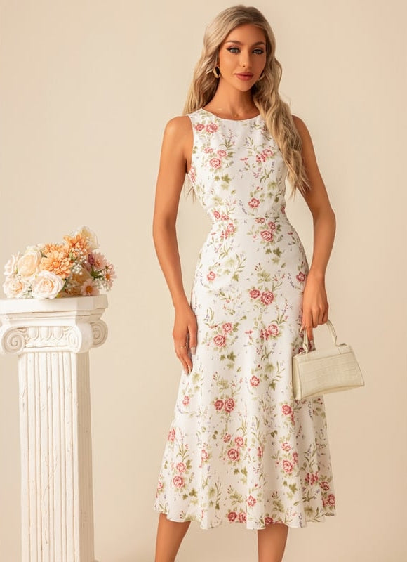Robe Midi Fleurie Élégante