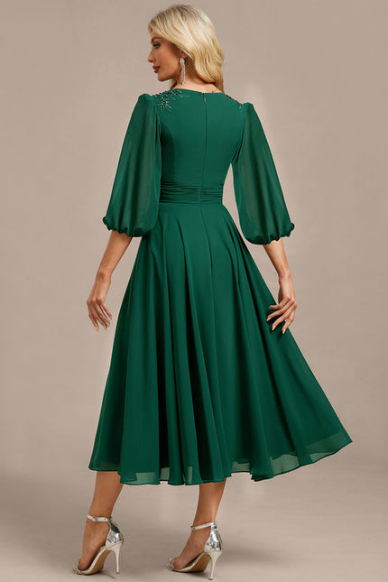 Midi Robe De Soirée Pour Femme Ronde Grande Taille - gallery 6