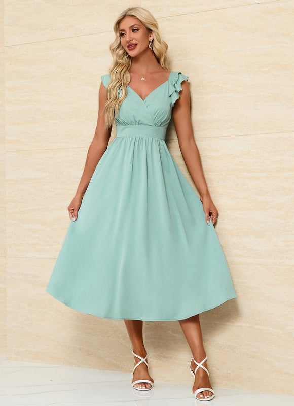 Robe Midi Manches Bouffantes - gallery 2