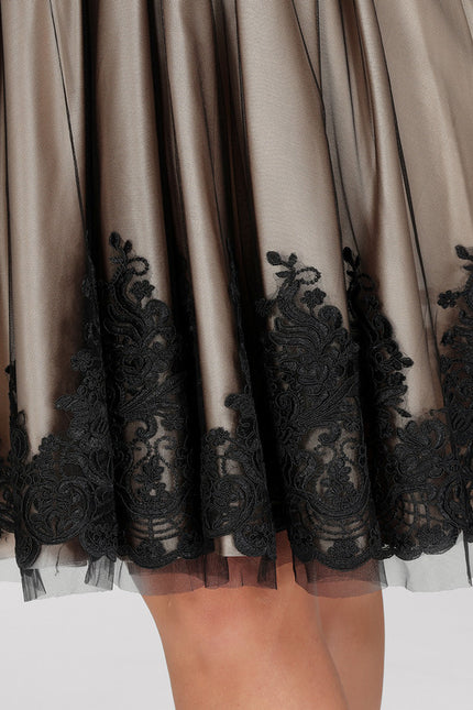 Robe Midi Éclat Noir Satiné - gallery 6