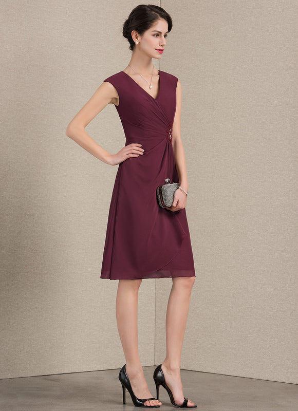 Robe Midi Chiffon Bourgogne - gallery 4
