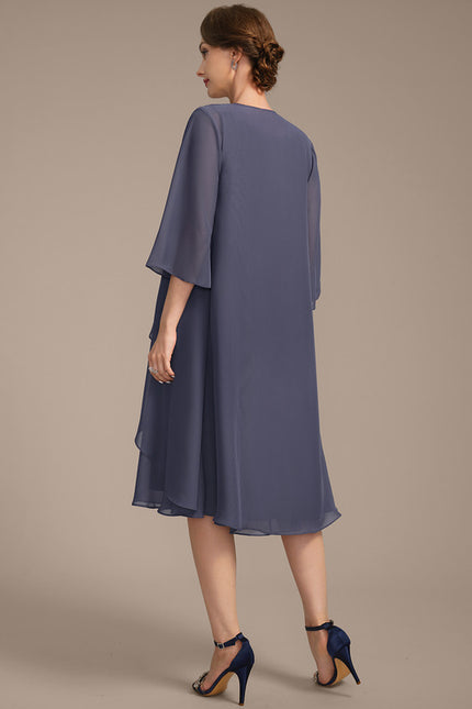 Robe Midi Mousseline Drapée - gallery 5