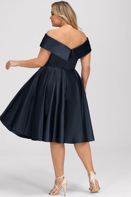 Robe Midi Satin Off-Shoulder - gallery 6