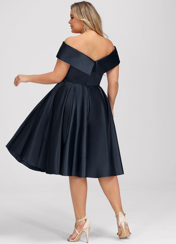 Robe Midi Satin Off-Shoulder - gallery 6