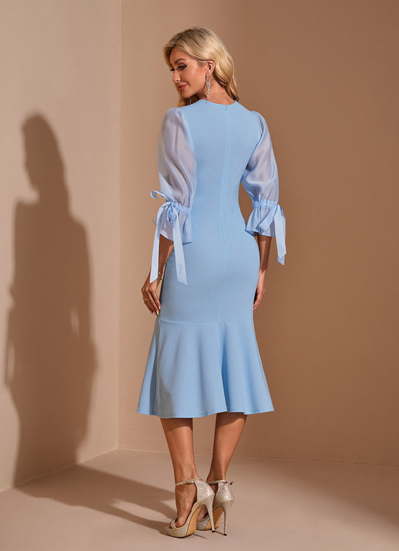 Robe Midi Céleste Élégante - gallery 1