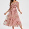 Robe Midi Florale Rose