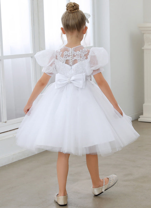 Robe Midi Tulle Blanche Enfant - gallery 5