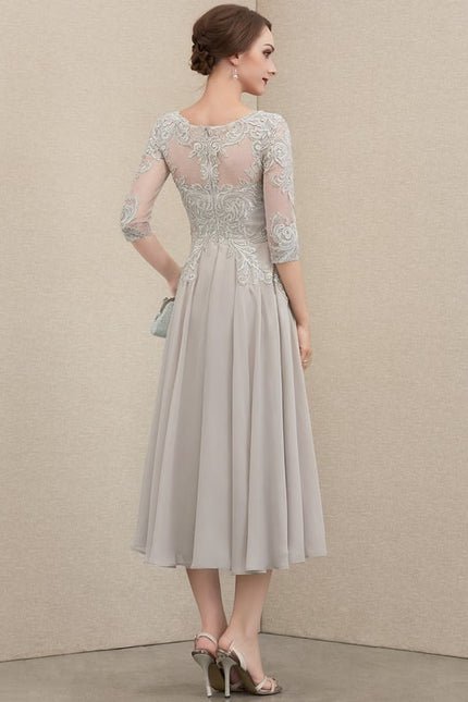 Robe Midi Élégance Grise Chic - gallery 3