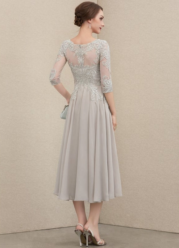 Robe Midi Élégance Grise Chic - gallery 3