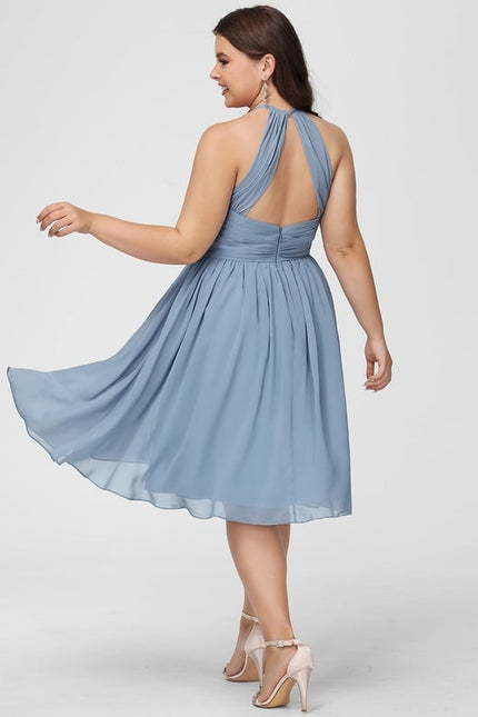 Robe Midi Mousseline Bleu - gallery 9
