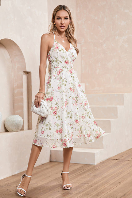 Robe Midi Florale Évasée