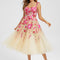 Robe Midi Florale Étoilée