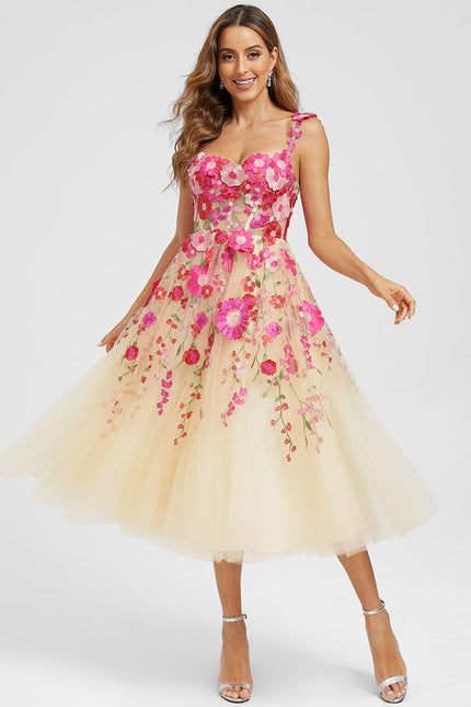 Robe Midi Florale Étoilée