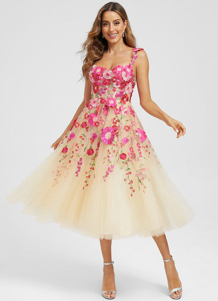 Robe Midi Florale Étoilée