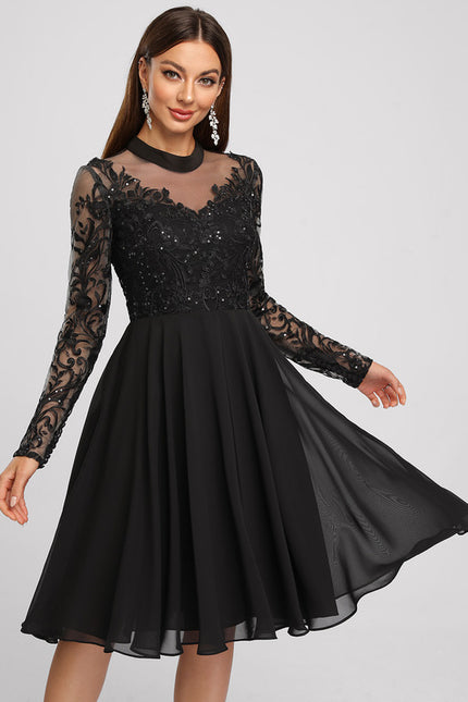 Robe Midi Grise Éclatante - gallery 3