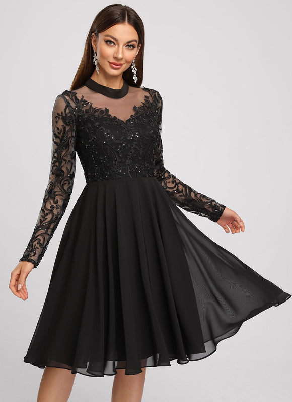 Robe Midi Grise Éclatante - gallery 3