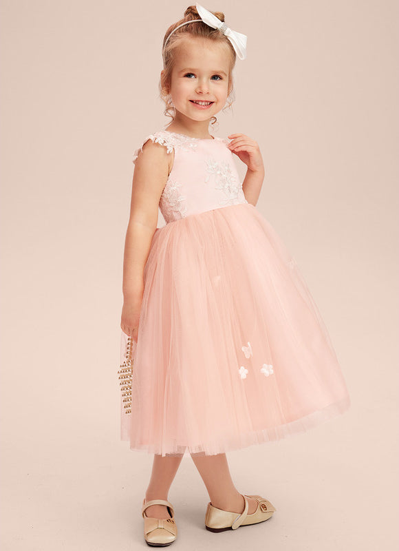 Robe Midi Enfant Rose Poudré - gallery 1