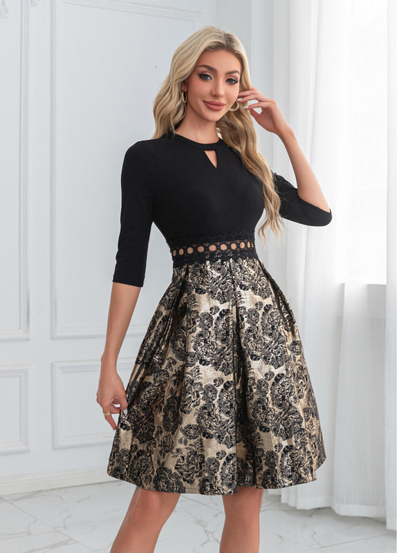 Robe Midi Élégante Brodée - gallery 5