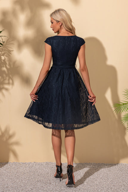 Robe Midi Dentelle Navy - gallery 1