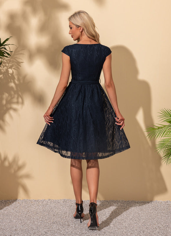 Robe Midi Dentelle Navy - gallery 1